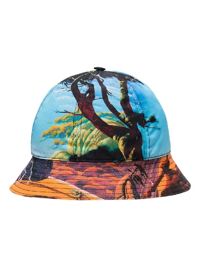 Shop Valentino Landscape Print Bucket Hat In Blue