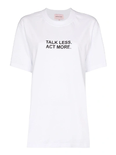 Shop Natasha Zinko Talk Less Act More T-shirt In White