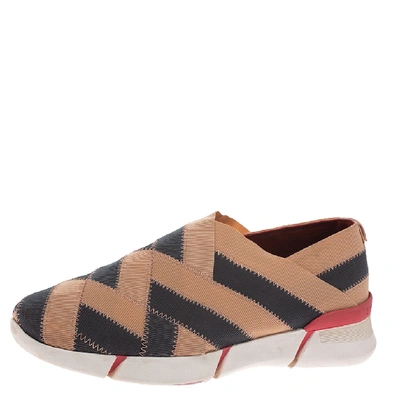 Pre-owned Stella Mccartney Beige/grey Elastic Slip On Sneakers Size 39