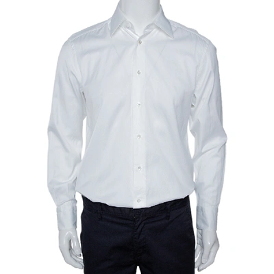 Pre-owned Ermenegildo Zegna Su Misura White Cotton Tailored Fit Shirt M