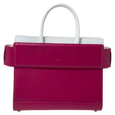 Pre-owned Givenchy Fuchsia/white Leather Horizon Tote In Pink