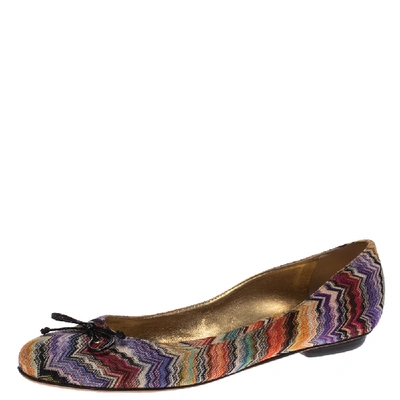 Pre-owned Missoni Multicolor Knit Ballet Flats Size 41