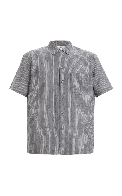 Shop Alex Mill Striped Cotton-blend Shirt In Navy