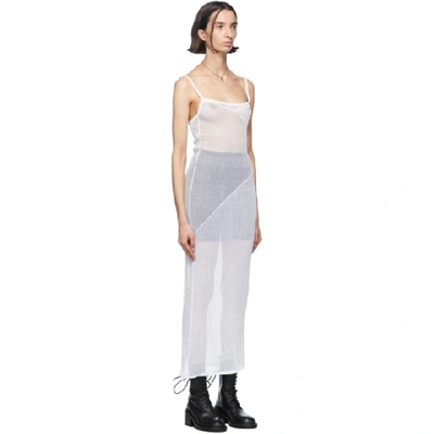 Shop Ann Demeulemeester White Sheer Foggy Knitted Slip Dress In 001 White