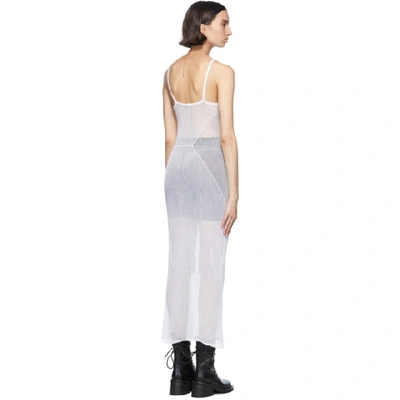 Shop Ann Demeulemeester White Sheer Foggy Knitted Slip Dress In 001 White