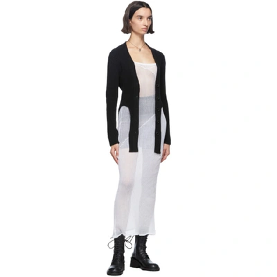 Shop Ann Demeulemeester White Sheer Foggy Knitted Slip Dress In 001 White