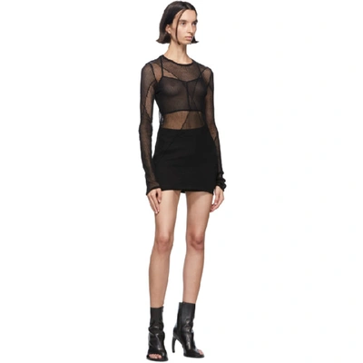 Shop Ann Demeulemeester Black Sheer Foggy Knitted Sweater In 099 Black