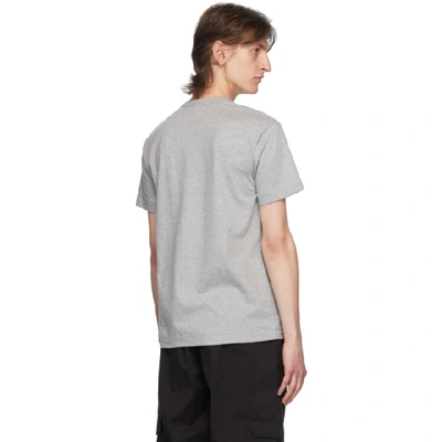 Shop Comme Des Garçons Play Comme Des Garcons Play Grey And Black Heart Patch T-shirt In 1 Grey