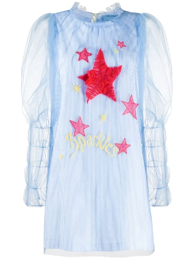 Shop Viktor & Rolf It's A Kind Of Magic Star Print Dress In Blue