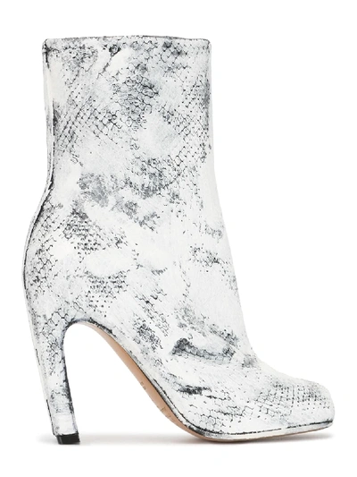 Shop Maison Margiela Python-effect Tabi Boots In White