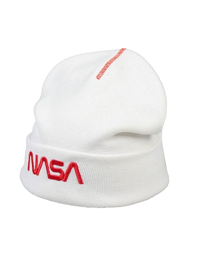 Shop Heron Preston Man Hat White Size Onesize Wool, Acrylic, Polyester