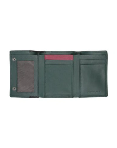 Shop Piquadro Man Wallet Dark Green Size - Soft Leather, Metal