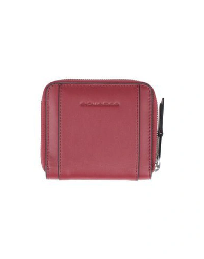 Shop Piquadro Wallet In Maroon