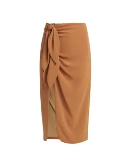 Shop Cinq À Sept Miriam Wrap Skirt In Cinnamon