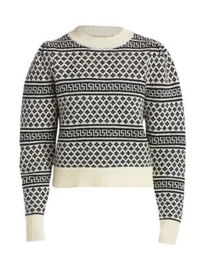 Shop Isabel Marant Étoile Newton Long Wool Puff-sleeve Sweater In Black