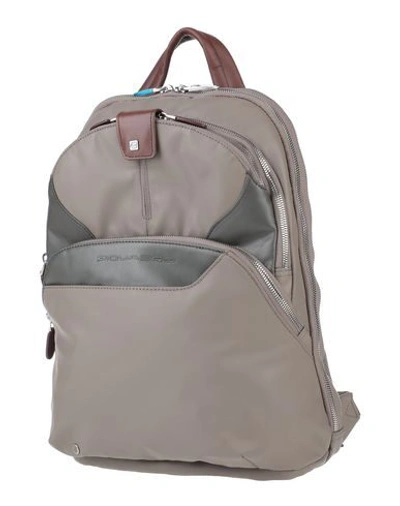 Shop Piquadro Backpacks In Light Grey