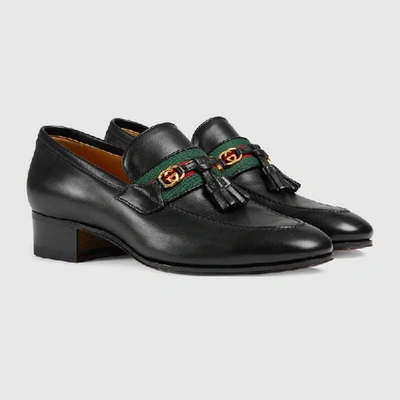 Shop Gucci Women's Loafer With Interlocking G In Black
