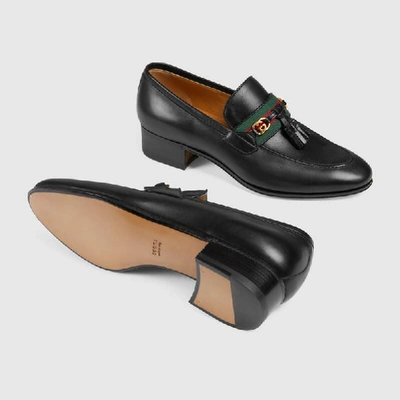 Shop Gucci Women's Loafer With Interlocking G In Black