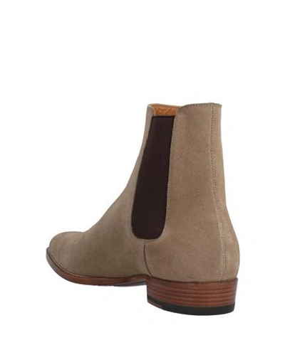 Shop Saint Laurent Man Ankle Boots Sand Size 8 Soft Leather In Beige