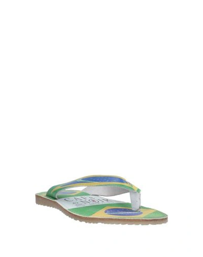 Shop Cafènoir Man Thong Sandal Green Size 7 Soft Leather