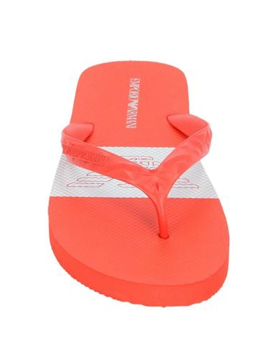 Shop Emporio Armani Flip Flops In Red