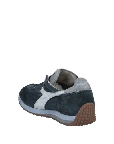 Shop Diadora Heritage Man Sneakers Blue Size 4 Soft Leather, Textile Fibers