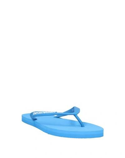 Shop Emporio Armani Flip Flops In Bright Blue