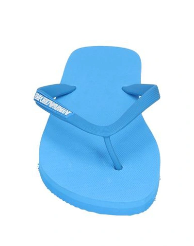 Shop Emporio Armani Flip Flops In Bright Blue