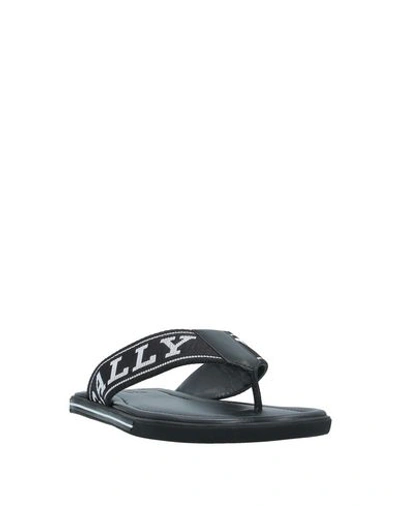 Bally Logo Strap Flip Flops In Black