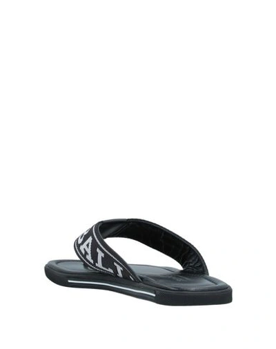 Bally Logo Strap Flip Flops In Black