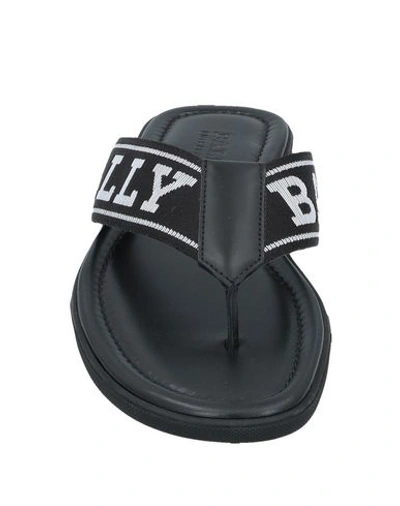 Bally Logo Strap Flip Flops In Black