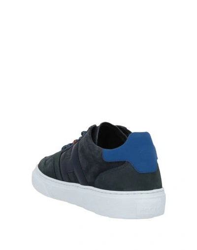 Shop Hogan Man Sneakers Midnight Blue Size 13 Soft Leather, Textile Fibers