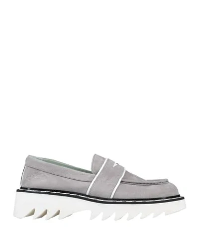 Shop Attimonelli's Loafers In Grey