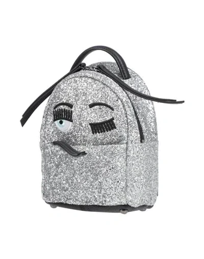 Shop Chiara Ferragni Backpack & Fanny Pack In Silver