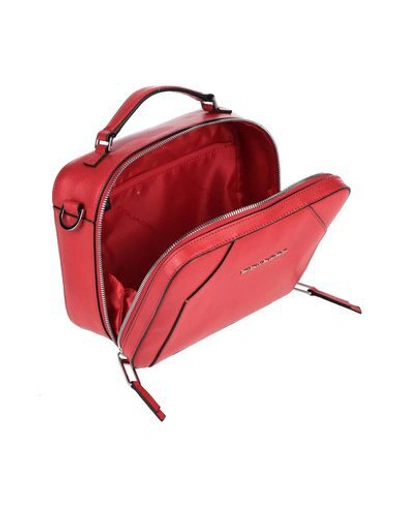 Shop Piquadro Woman Cross-body Bag Red Size - Bovine Leather, Metal