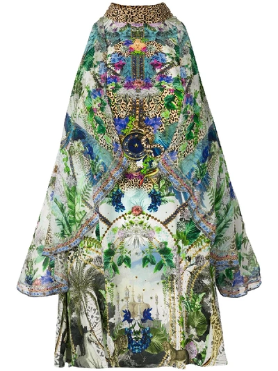 Shop Camilla Moon Garden Cold Shoulder Dress In Multicolour