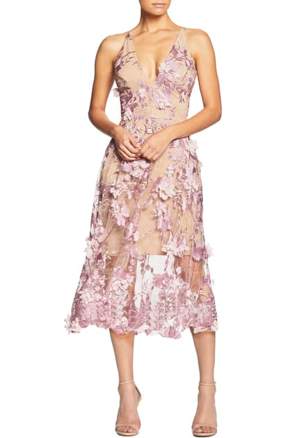 lilac fit and flare dress