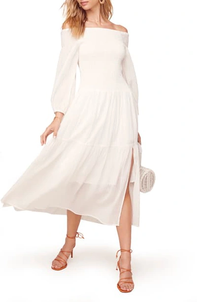 Shop Astr Utopia Off The Shoulder Dress In Off White