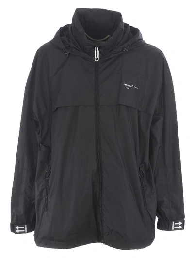 Shop Off-white Giubbino A Vento  Wind Breaker In Nylon In Nero