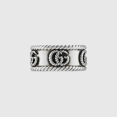 Shop Gucci Double G Ring In Silver