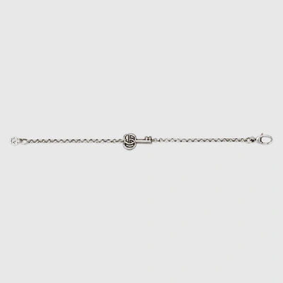 Gucci Double G Key Sterling Silver Bracelet In Silver