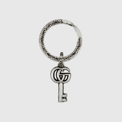 Shop Gucci Double G Keychain, Silver, Silver