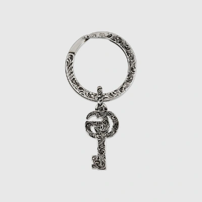 Shop Gucci Double G Keychain, Silver, Silver