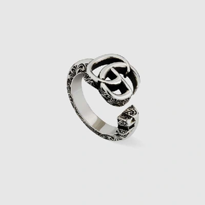 Gucci Double G Key Ring In Silver