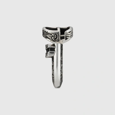 Gucci Double G Key Ring In Silver