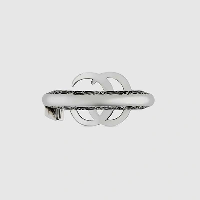 Gucci Double G Key Ring In Silver