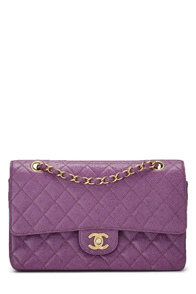  Chanel Women's Pre-Loved Chanel Purple Caviar Medallion Tote,  Purple, One Size : Clothing, Shoes & Jewelry