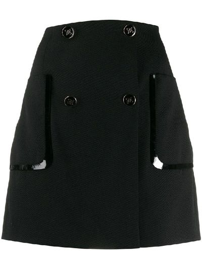 Shop Fendi Women's Black Wool Skirt