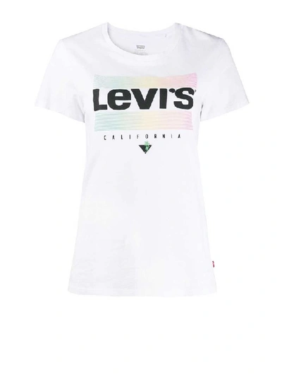 Shop Levi's White Cotton T-shirt