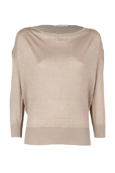 Shop Agnona Women's Beige Linen Sweater